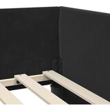 vidaXL Kutni okvir kreveta Crna 90 x 190 cm Velvet i inženjerski drvo | shoptok.hr