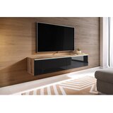 P & B nizka omarica lowa, črna, barva hrasta, led | Shoptok.si