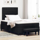 vidaXL Box Spring krevet s madracem i klupom crna 120x190 cm tkanina | shoptok.hr
