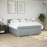  Krevet s oprugama i madracem svjetlosivi 200 x 200cm od tkanine | shoptok.hr