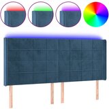 Maison Chic led posteljno vzglavje - vzglavna omarica - nočna omarica temno modro 183x16x118/128 cm žamet, (21709127) Cene