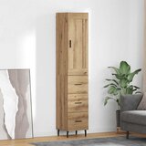 vidaXL Highboard Umjetnički hrast 34,5 x 34 x 180 cm Konstruirano drvo | shoptok.hr
