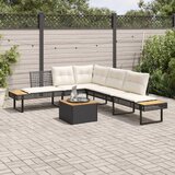 Maison Chic Seti vrtnega pohištva - Vrtna garnitura - Vrtni pohištvo set 2-delna z blazinami poli ratan/akacija, (21811299) | Shoptok.si