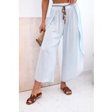 Kesi Włoski Women's viscose trousers with leg slit blue Cijene