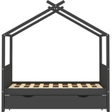  Okvir za dječji krevet s ladicom tamnosivi 80 x 160 cm borovina | shoptok.hr