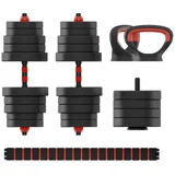 BMANC01N50 SET Tegova 50KG, DISKOVI, BUČICE, ŠIPKA, KETLBEL, CRNI