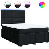 vidaXL Krevet s oprugama i madracem crni 140x200 cm od tkanine | shoptok.hr