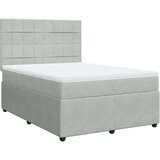 vidaXL Box spring postelja z vzmetnico svetlo siva 140x200 cm žamet | Shoptok.si