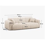 Micadoni Kaki zelena žametna sedežna garnitura 235 cm Molino – | Shoptok.si