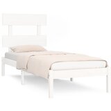 The Living Store Posteljni okvir bel iz trdnega lesa 100x200 cm - Posteljni Okvir, (21523956) | Shoptok.si