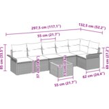 vidaXL Set vrtne sofe s blazinami Bež Poli Ratan Acacia | Shoptok.si