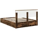  Krevet s od storage s uzglavljem Dimljeni hrast 135 x 190 cm | shoptok.hr