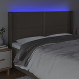  LED uzglavlje smeđesivo 203 x 16 x 118/128 cm od tkanine | Eponuda.ba