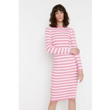 Trendyol Pink Striped Knitwear Dress Cene