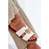 EVENTO Women's flat sandals with golden decoration white Karinma | Shoptok.si