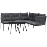  Set vrtnih sofa s jastucima crni od čelika i tekstilena | shoptok.hr