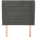  Uzglavlje s ušima tamnosivo 93x23x118/128 cm baršunasto | shoptok.hr