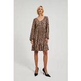Moodo Women's dress with animal pattern - brown Cijene