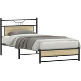 vidaXL Posteljni okvir brez vzmetnice hrast 100x190 cm inženirski les | Shoptok.si