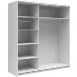MID.YOU omara z drsnimi vrati, prozorno, bela, visoki sijaj | Shoptok.si