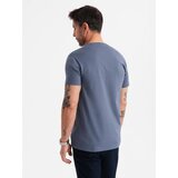 Ombre BASIC men's classic cotton T-shirt - blue denim | Shoptok.si
