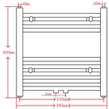 vidaXL kupaonski radijator za ručnike s prečkama ravni crni 480 x 480 mm | shoptok.hr