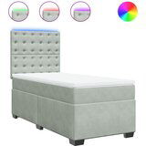  The Living Store Box spring postelja z vzmetnico svetlo siv 90x190 cm žamet - Box Spring Postelja, (21520499) | Shoptok.si