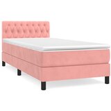 Maison Chic Box spring postelja - Vzmetna postelja z vzmetnico roza 90x190 cm žamet SL19542, (21885075) Cene
