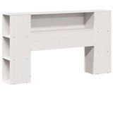 vidaXL Krevet s regalom z knjige bez madraca bijeli 135x190cm borovina | shoptok.hr