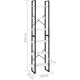 vidaXL Police za pohranu bijele 60 x 30 x 210 cm od masivne borovine | shoptok.hr