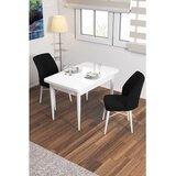 Hanah home trpezarijski set Arp, sto i 2 stolice, bela ploča, crna tkanina Babyface | Eponuda.com