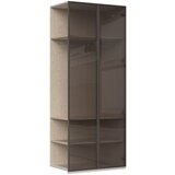 Jela Jagodina dodatni plakar sa aluminijumskim ramom DP2-2AL - kolekcija opera - bež tekstil/al ram kašmir - 90X224X56cm Cene