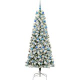  Umjetno božićno drvce s nogom Zelena i bijela 210 cm | shoptok.hr