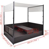  Vrtni krevet s baldahinom smeđi 190 x 130 cm poliratan | shoptok.hr