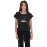 Leone 1947 Majice s kratkimi rokavi Woman T-Shirt Short Sleeves Gold Studs Črna | Shoptok.si
