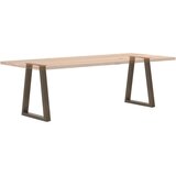  Noge za jedilno mizo v obliki črke V, 2 kosa, naravno jeklo, 50 x (72-73,3) cm, jeklo, (22124028) | Shoptok.si