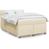vidaXL Krevet s oprugama i madracem krem 140x200 cm od tkanine Cijene