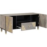 TV ormar s ladicama Siva 105 x 33 x 46 cm Čvrsto drvo manga | shoptok.hr