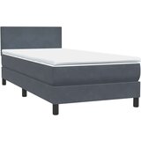 vidaXL Box spring krevet s madracem tamnosivi 90x220 cm baršunasti | shoptok.hr