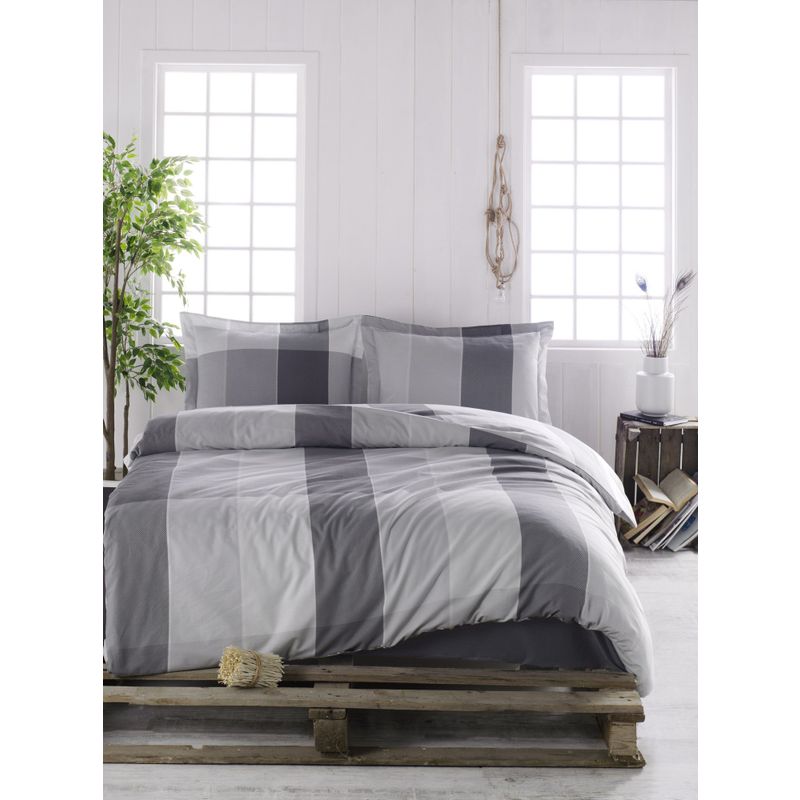Grey Anthracite Ranforce Posteljina Set XXL