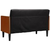  Dvosjed s jastucima, crni, 110 cm, baršun | shoptok.hr