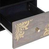 vidaXL TV omarica Siva in zlata 100 x 33.5 x 46 cm Trden mangov les | Shoptok.si
