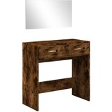  The Living Store Toaletna mizica z ogledalom dimljeni hrast 80x39x80 cm - Toaletna Mizica, (21499237) | Shoptok.si