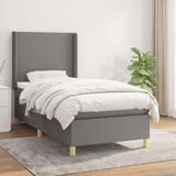  Box spring postelja z vzmetnico temno siva 100x200 cm blago, (20790832) Cene