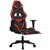  Gaming stol z oporo za noge črno in rdeče umetno usnje, (21152266) | Shoptok.si