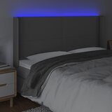 LED uzglavlje sivo 203x16x118/128 cm od umjetne kože | shoptok.hr
