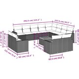 vidaXL 13-dijelni set vrtnih sofa od poliratana s jastucima sivi | shoptok.hr