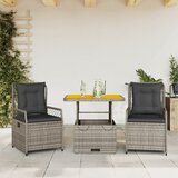 vidaXL 3-dijelni vrtni blagovaonski set sivi od poliratana | shoptok.hr