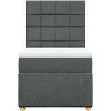 vidaXL Box spring postelja z vzmetnico temno siva 90x190 cm blago | Shoptok.si