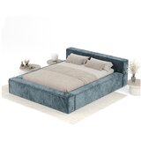 Maison de Rêve Prašno modra oblazinjena zakonska postelja s prostorom za shranjevanje z letvenim dnom 140x200 cm Voliera – | Shoptok.si